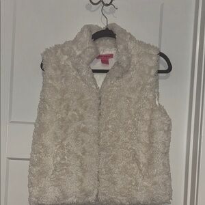 Betsey Johnson Cream Fuzzy Vest